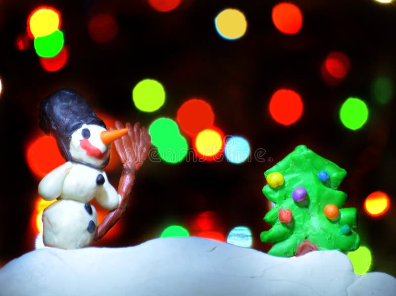 Clay Christmas Figures stock photo. Image of seamless 27961688