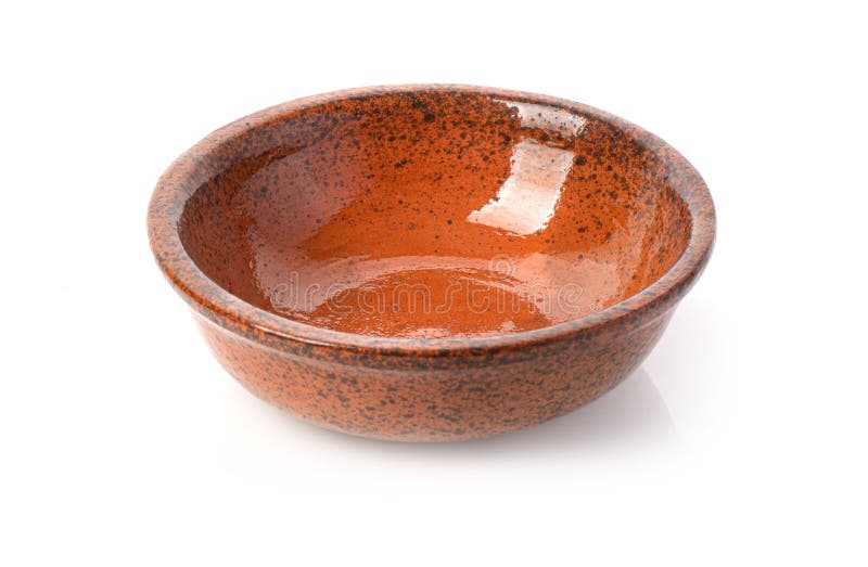 Clay Plate Isolated on a White Stock Image Image of dishware, plate