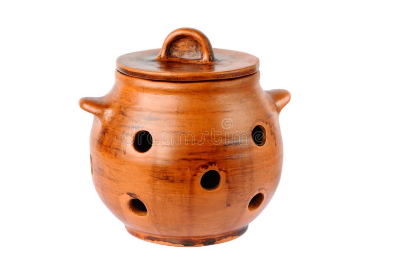 Clay Pot for Garlic Storage Stock Image Image of roast, oldfashioned