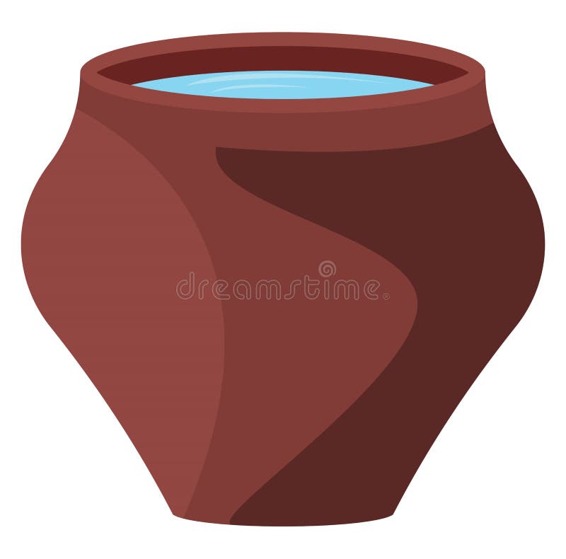 Clay Water Pot Stock Illustrations 1,753