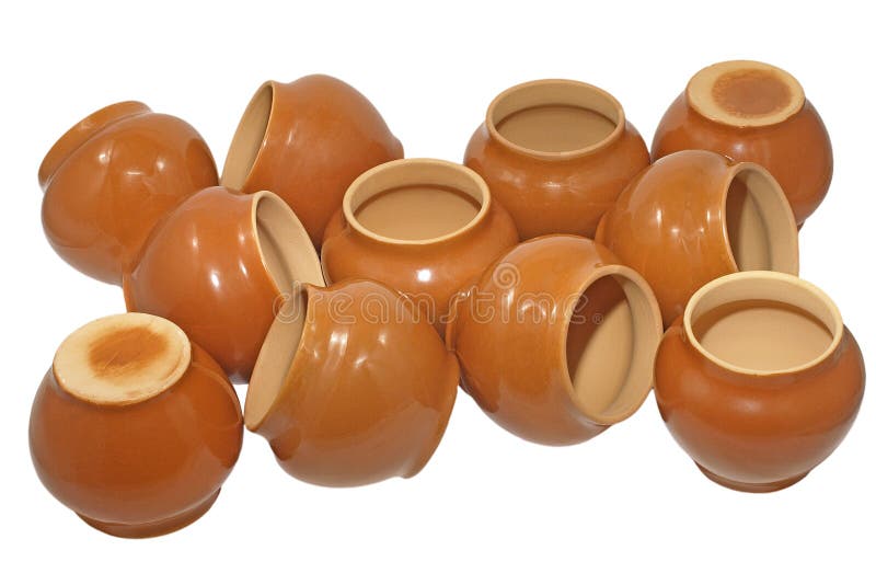 Clay pots.Isolated. stock image. Image of pyramid, utensil 17447505