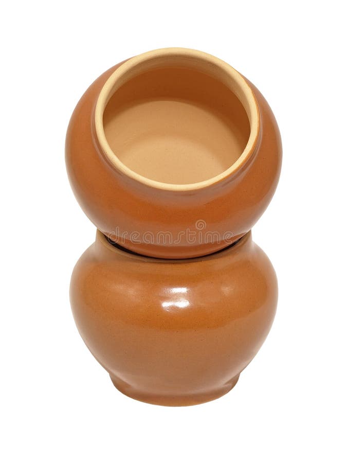 Clay pots.Isolated. stock image. Image of handwork, bowl 17528469