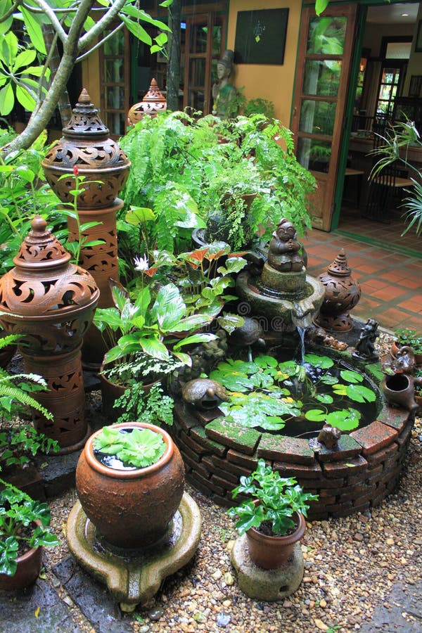 Clay Pottery in Botanical Garden Setting Stock Image - Image of botany ...