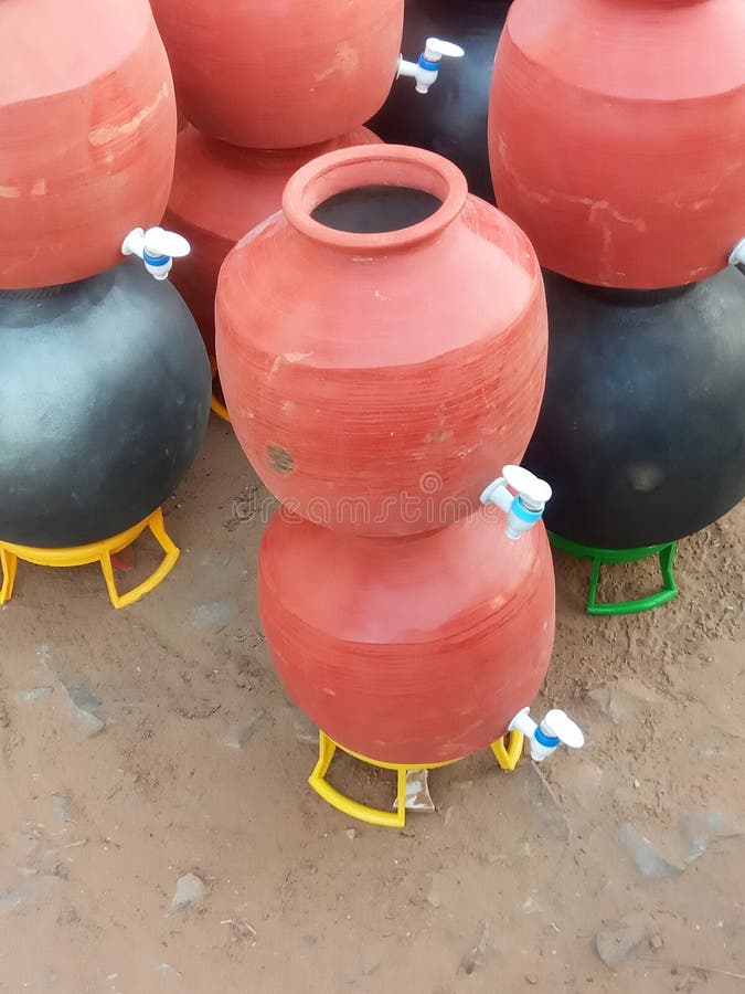 Clay Pottery is Displaying on Roadside in Jaipur, Rajasthan, India Stock Photo Image of