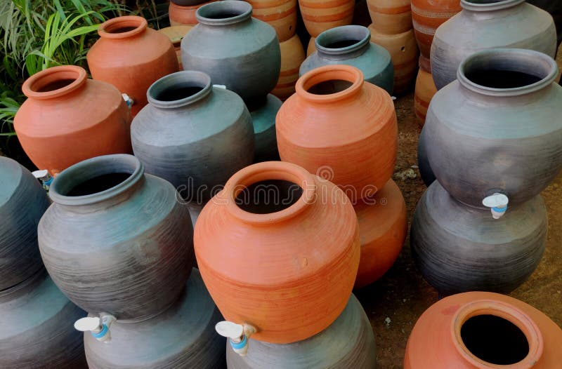 A Clay Water Pot Earthen Pot with Tap for Water Storage Clay Pots Not only Cool the Water Down