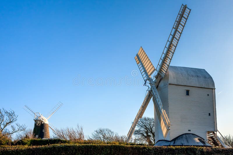 CLAYTON, EAST SUSSEX/UK - JANUARY 3 : Jack and Jill Windmills on