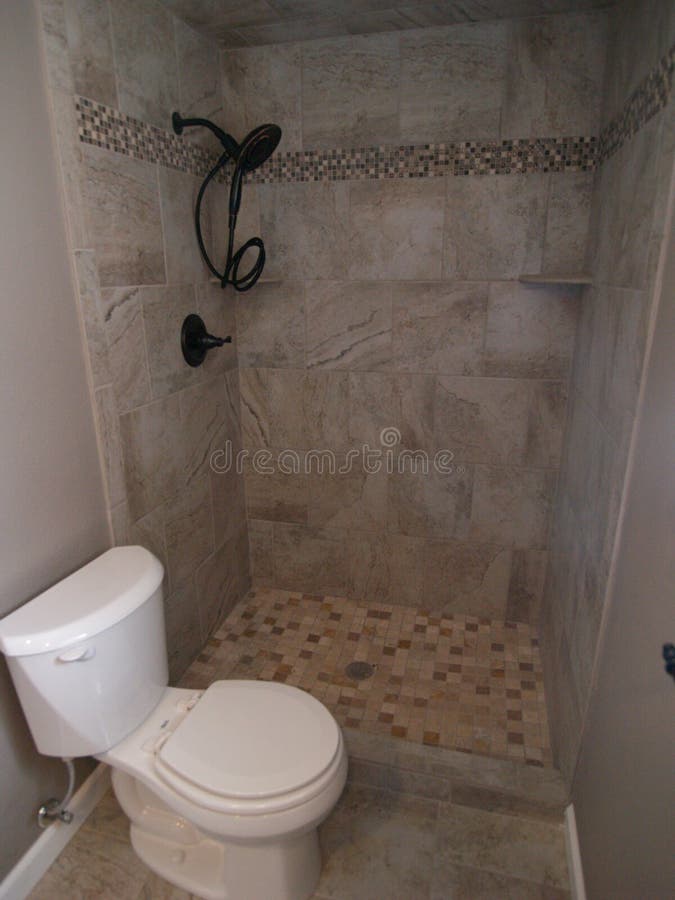 Clean Bathroom Toilet and Shower Stock Photo Image of domestic