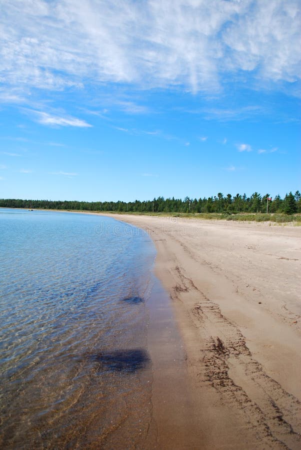 Clean beaches of the Manitoulin Island`s own beach on its inland lakes, ON, Canada. Lake inside an island inside a bigger lake.