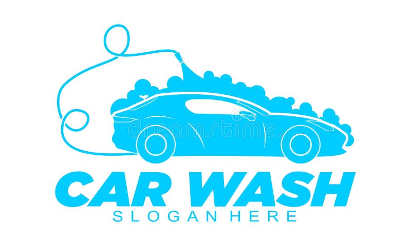 Clean car wash illustration vector logo