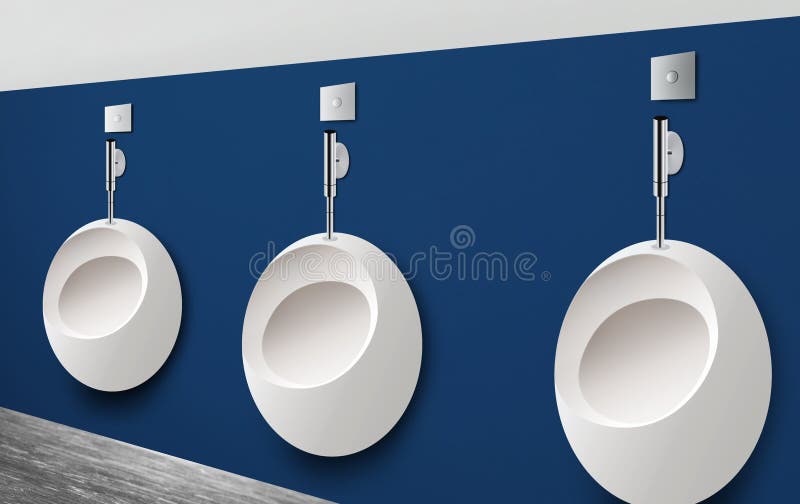 Ceramic Urinals in Men`s Public Bathroom Stock Photo Image of element