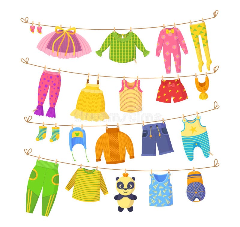 Clothesline Kids Stock Illustrations – 203 Clothesline Kids Stock  Illustrations, Vectors & Clipart - Dreamstime