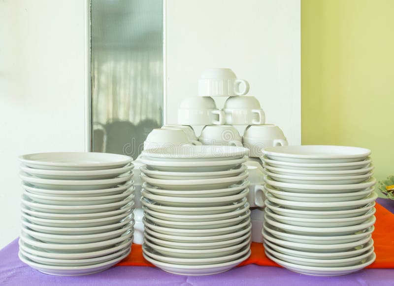 Clean dish and cup royalty free stock image