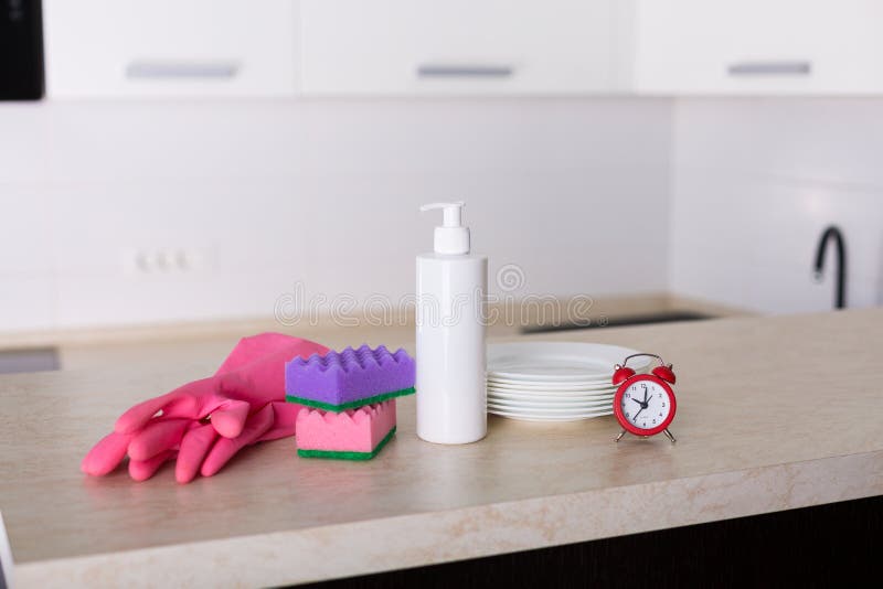 Clean Dishes in the Kitchen Stock Photo Image of housekeeping