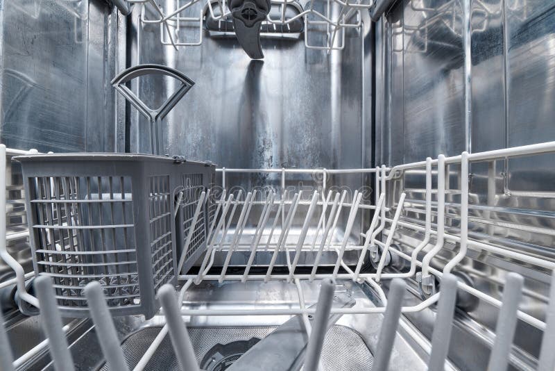 Clean Empty Dishwasher Machine Inside Stock Photo Image of closeup