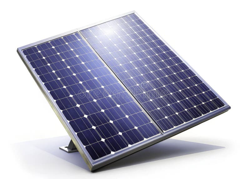 Clean Energy Revolution HighPerformance Solar Panel on Isolated White Background for Sustainable Power Generation stock illustration
