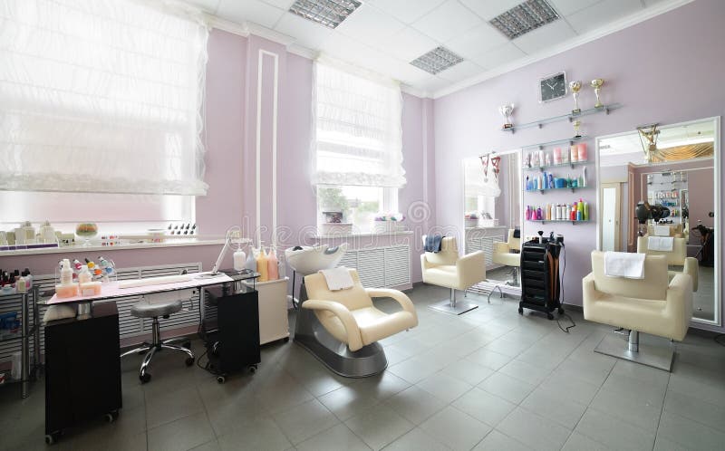 Clean european hair salon