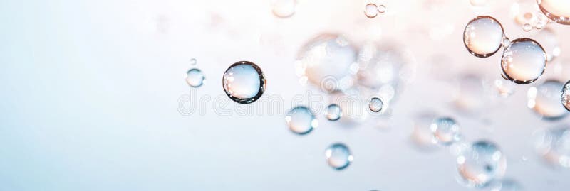 Clean glass background with glistening bubbles reflecting soft light royalty free illustration