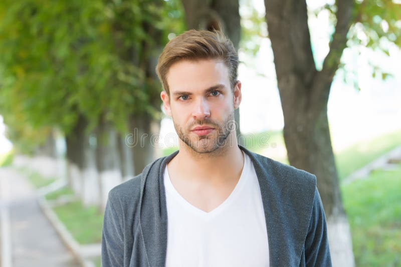 Clean Groomed Look. Handsome Caucasian Man Walk in Park. Bearded Guy Casual Style Stock Photo - Image of hair, haircut: 164864996 Clean Groomed Look. Handsome Caucasian Man Walk in Park. Bearded Guy Casual Style Stock Photo - Image of hair, haircut: 164864996