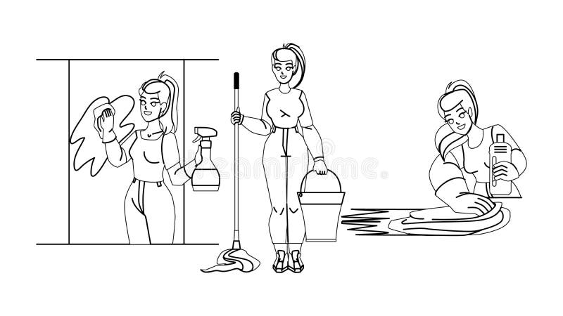Clean house service vector stock illustration. Illustration of ...