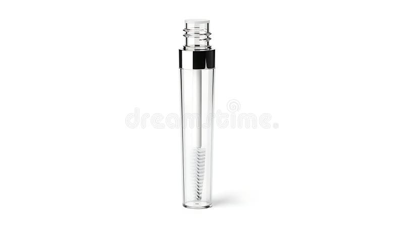 Clear Mascara Tube with Brush vector illustration