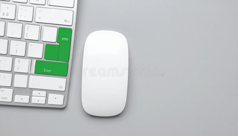 Green Enter Key on a Modern Computer Keyboard royalty free illustration