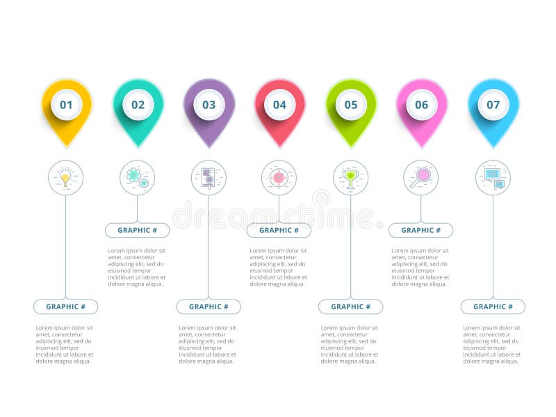 Clean minimalistic business 5 step process chart infographics wi