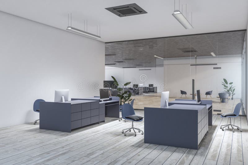 Clean Minimalistic Coworking Interior with Furniture. Stock Illustration Illustration of floor