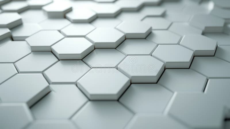 Clean and professional background featuring interconnected hexagonal patterns white gradient surface, symbolizing stock illustration