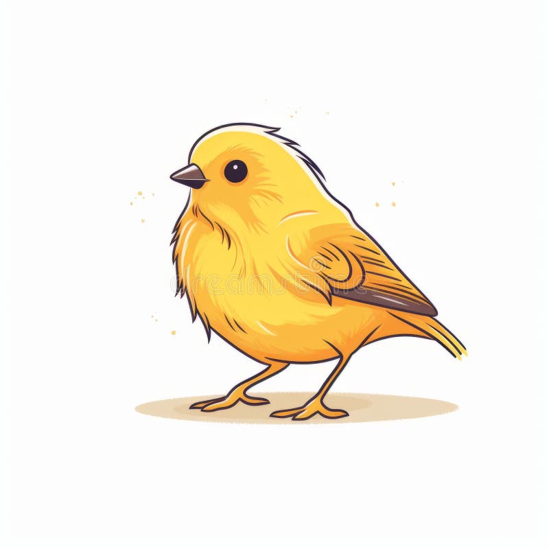 Clean And Sharp Canary 2d Illustration On White Background stock illustration