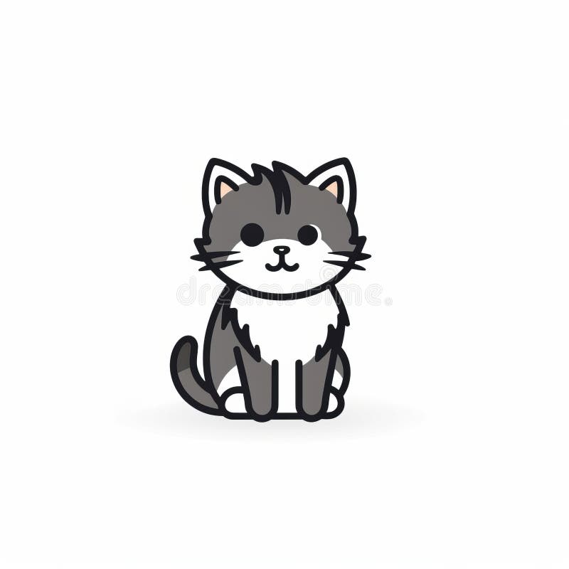 Simple Cartoon Cat Icon On Black  Cat icon, Simple cartoon, Black cat  aesthetic