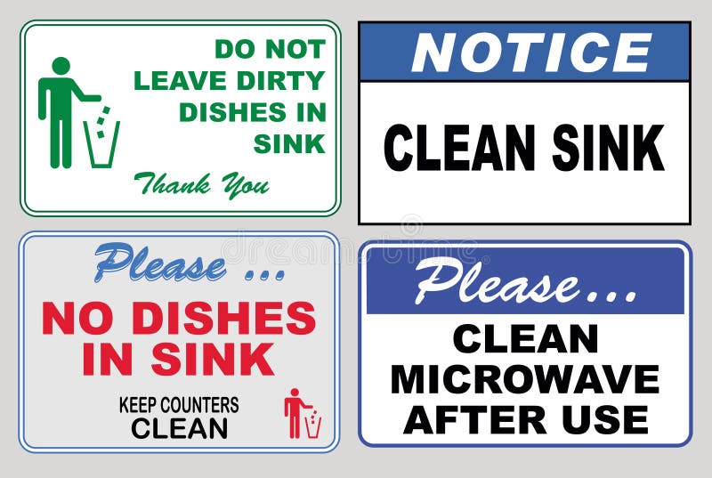 Clean sticker notices stock illustration. Illustration of garbage