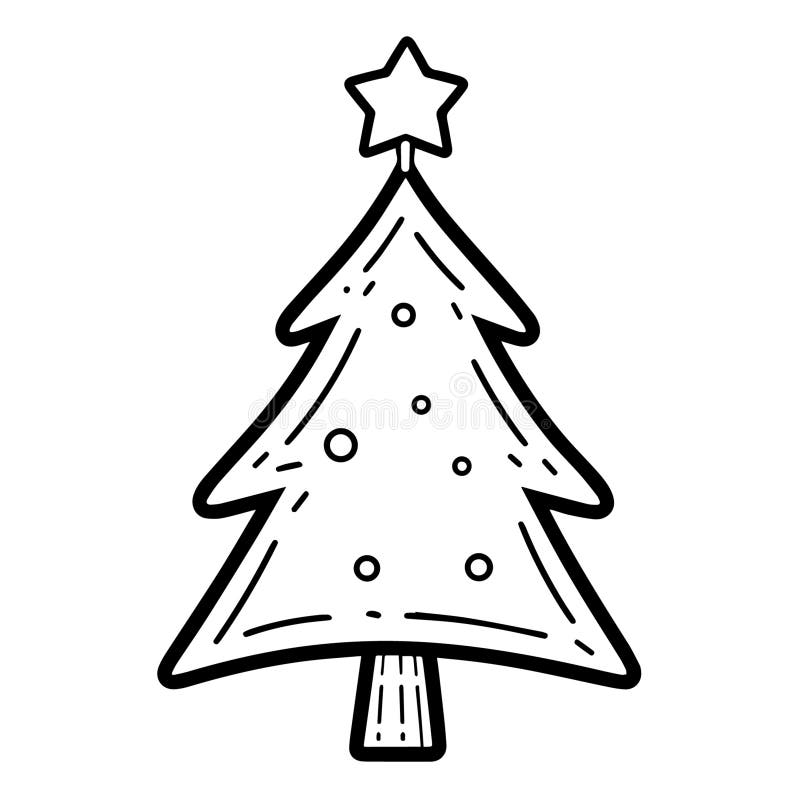 Clean Vector Outline of a Christmas Tree Icon for Versatile