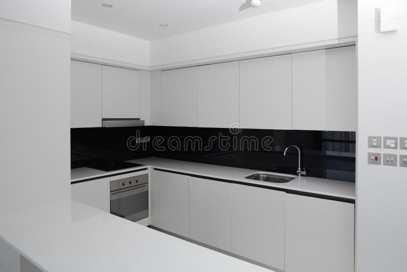 Clean White European Kitchen Stock Image Image of home, construction