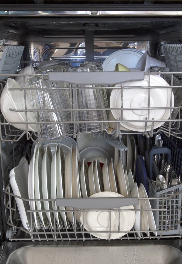 Cleaned Dishware in Dishwasher Background Stock Image Image of noise