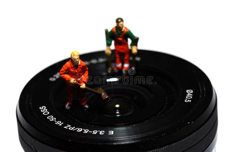 Cleaners camera lens C stock image. Image of optic, digital 47869251