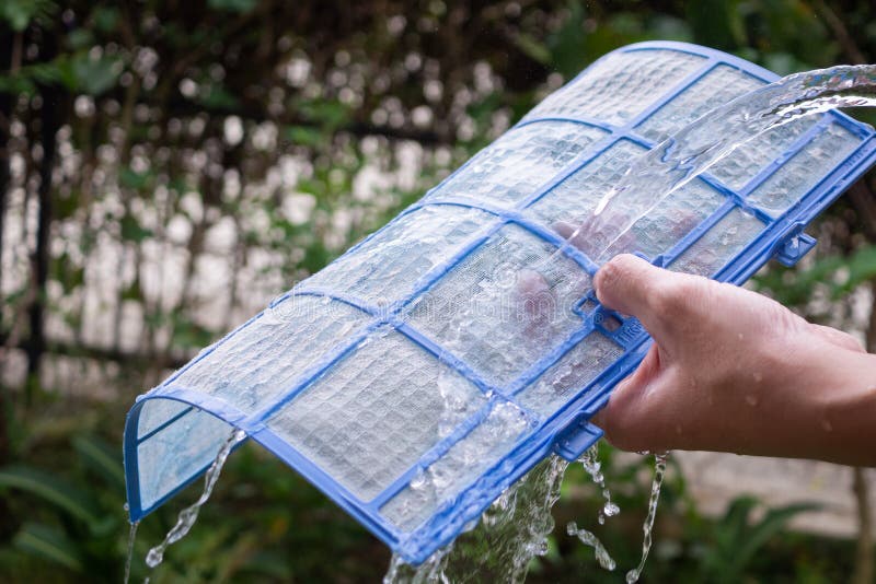 Cleaning Air Conditioner Filter Stock Image Image of device, heat