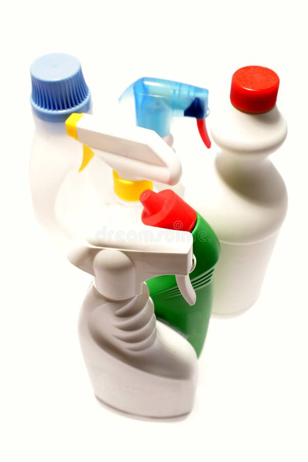 Cleaning bottles royalty free stock images