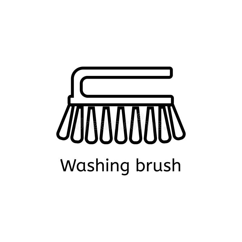 Bathroom, cleaning, line, thin, toilet brush icon - Download on