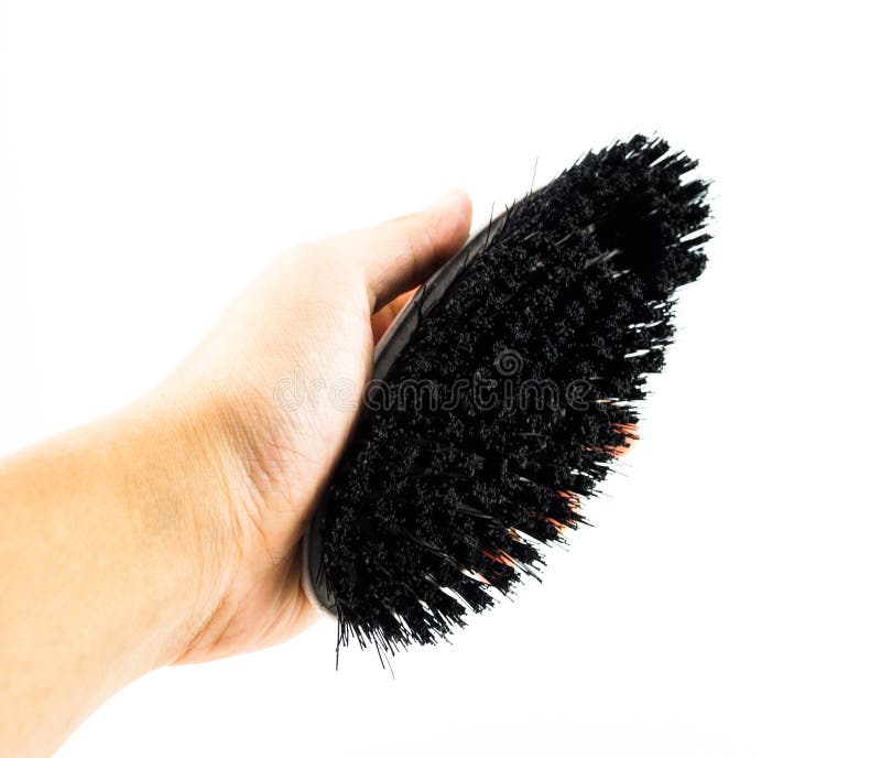 Cleaning Brush for Toilet in Hand Isolated on White Stock Image Image