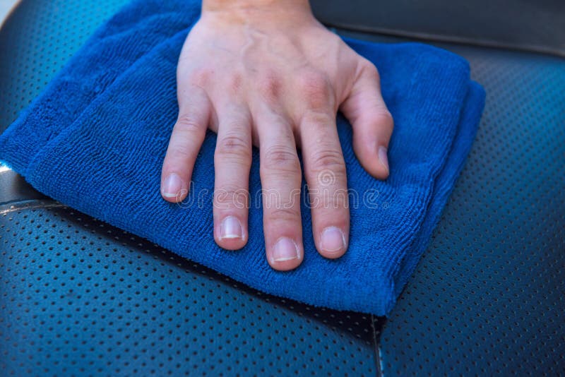 Cleaning the Car with Microfiber Cloth and Wax Coating,vintage Color