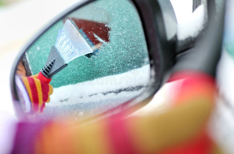 Cleaning Frozen Car Windows Stock Photo Image of unhappy, clothing