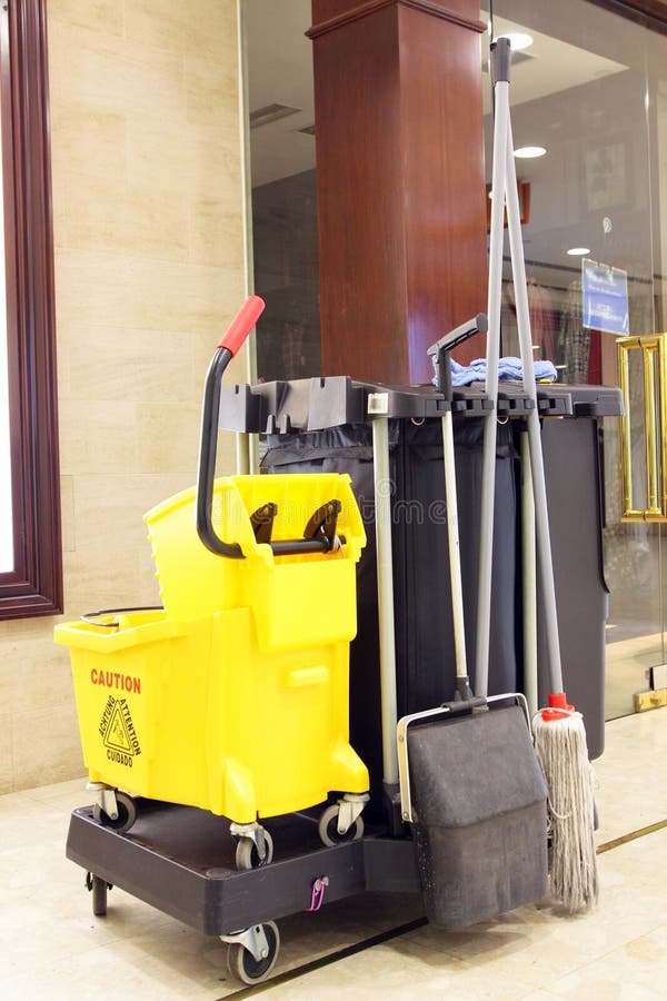 Cleaning Cart stock image. Image of mall, bucket, broom 33388687