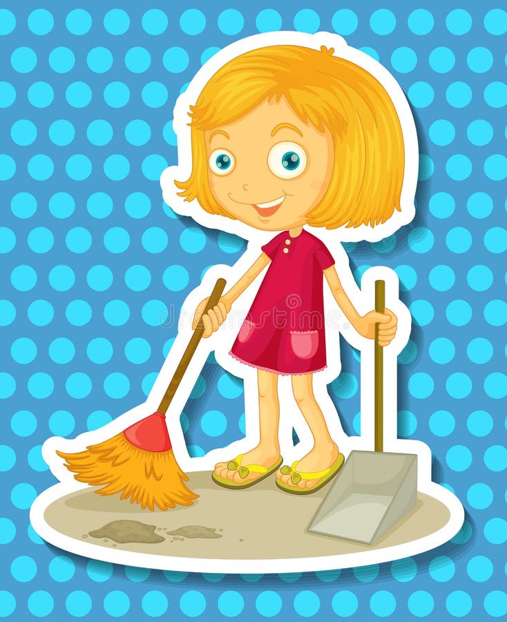 Girl Sweeping Stock Illustrations 772 Girl Sweeping Stock