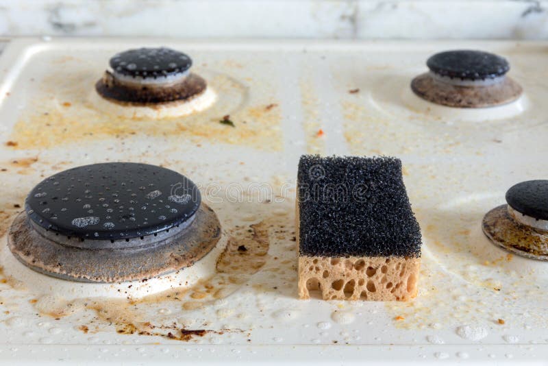 Dirty Gas Stove. Cleaning the Kitchen Stock Image Image of grunge