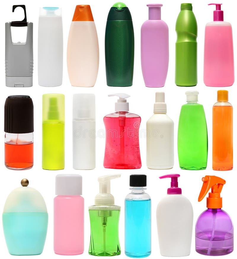 Cleaning equipment .20 colored plastic bottles