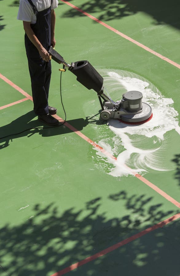 Cleaning Floor with Big Machine Stock Image Image of floor, life