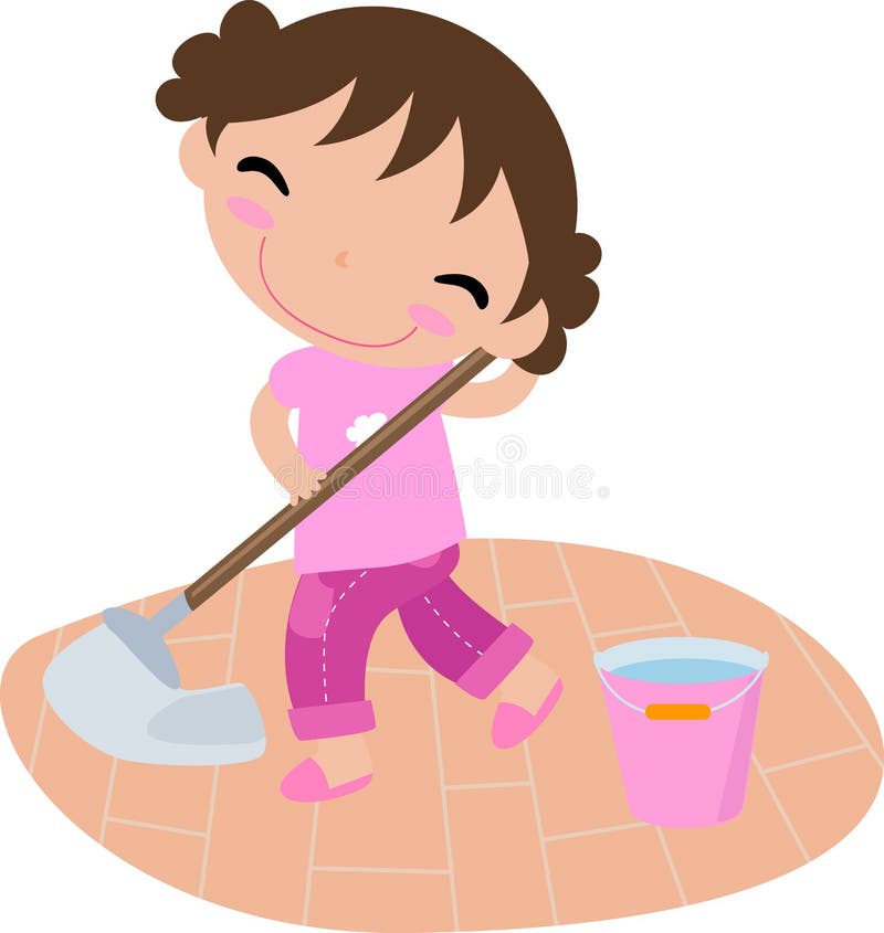 Cleaning girl