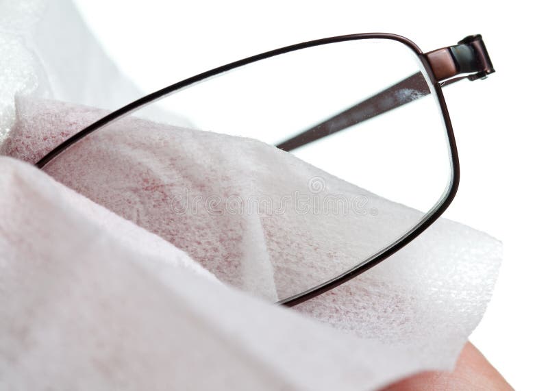 Cleaning glasses with cloth