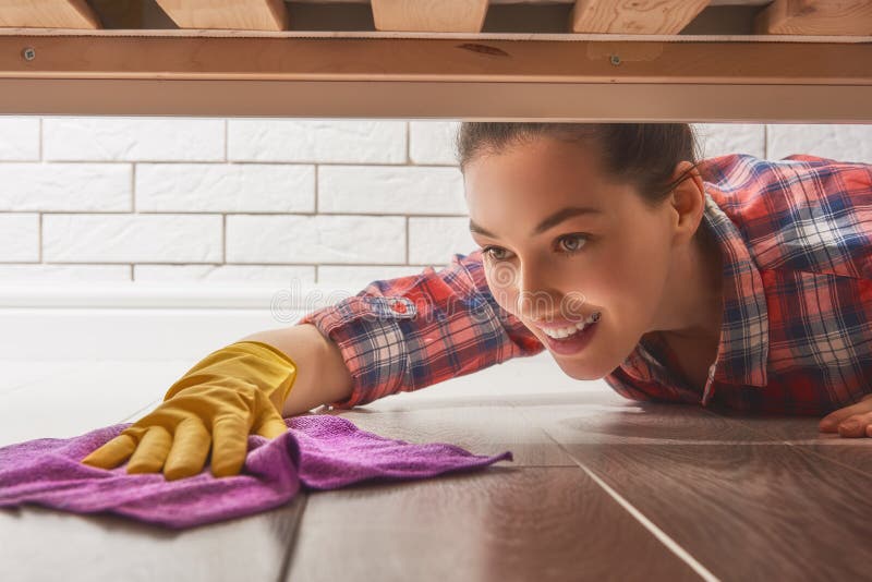 Beautiful young woman makes cleaning the house. Girl rubs dust. Beautiful young woman makes cleaning the house. Girl rubs dust.