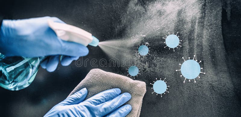 Cleaning home table disinfecting spray spraying on surface to sanitize COVID-19 prevention sanitizing for aerosol stock images Cleaning home table disinfecting spray spraying on surface to sanitize COVID-19 prevention sanitizing for aerosol stock images